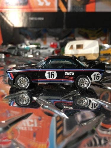 Custom Hot Wheels Bmw 1973 Bmw 3.0 Csl Race Car Rubber Tires Real Rider Style