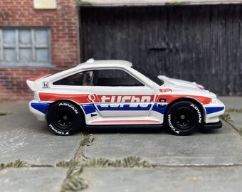 Custom Hot Wheels - 1985 Honda CRX - White - Black Race Wheels - Yokohama Rubber Tires