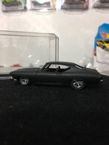 Custom Hot Wheels 69 Chevelle Ss 396 Flat Black Rubber Tires Real Rider Style