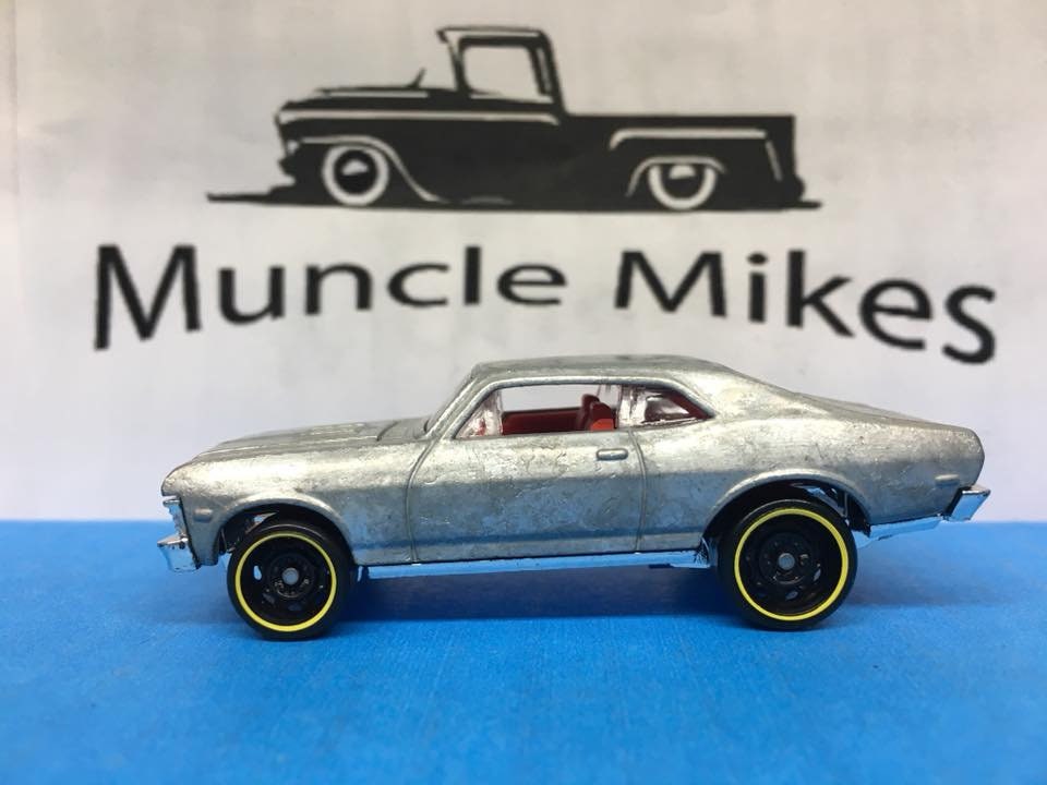 Custom Hot Wheels 1968 Nova Hot Rod Race Car BARE METAL Free Shipping!