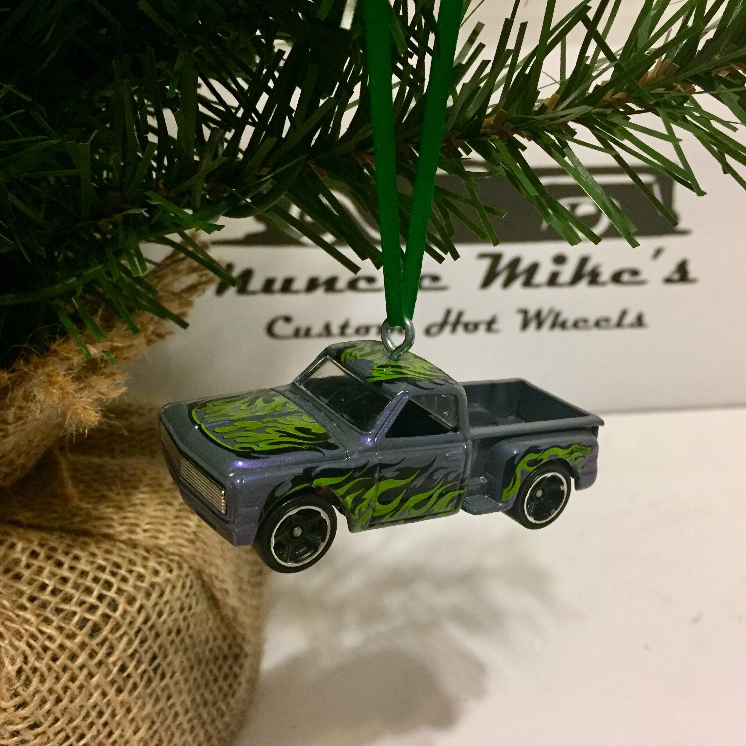 Hot Wheels Christmas Ornament 1969 69 Chevy pickup truck