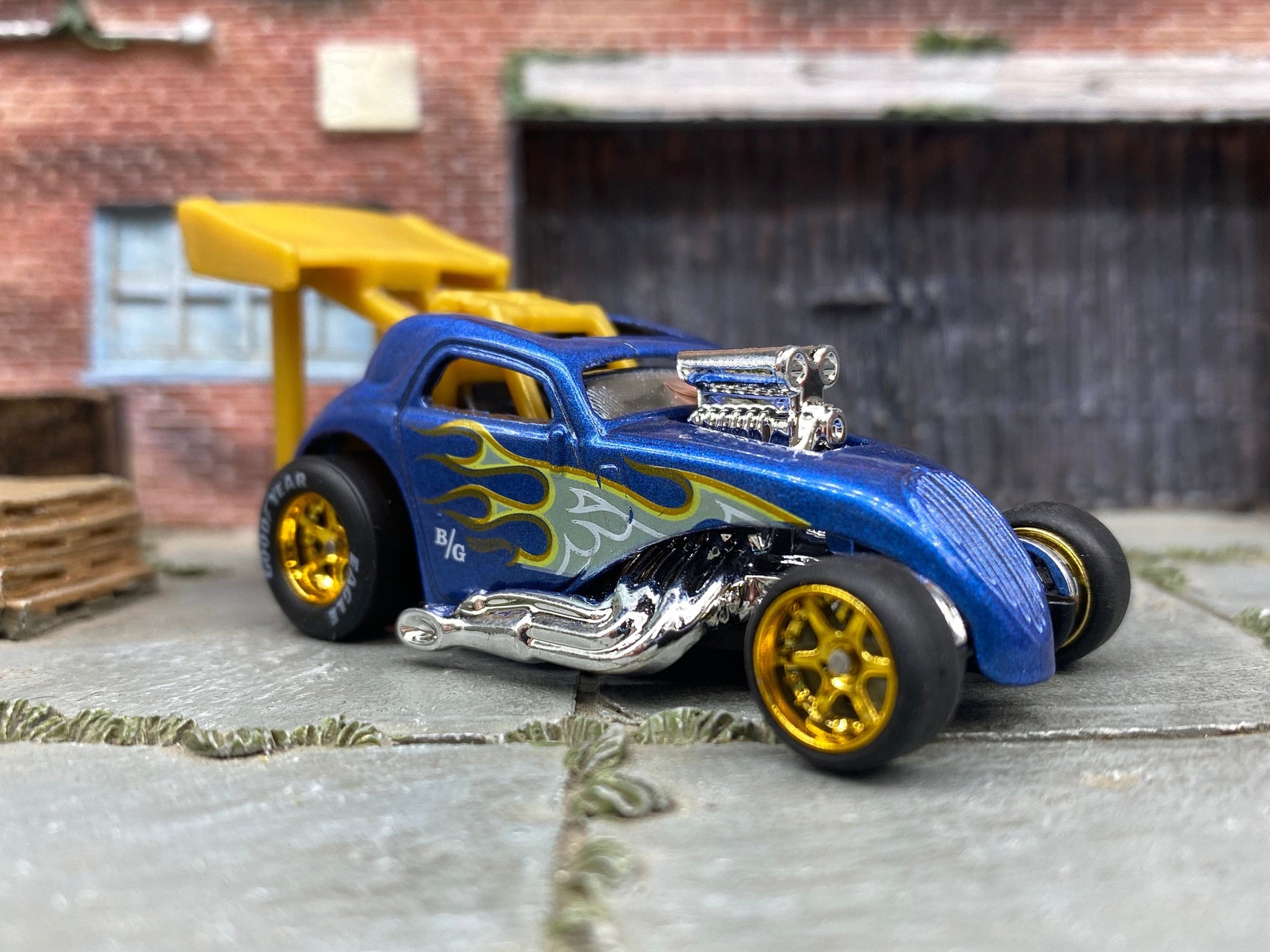 Custom Hot Wheels Fiat 500C Drag Car Blue and Gold Gold Etsy