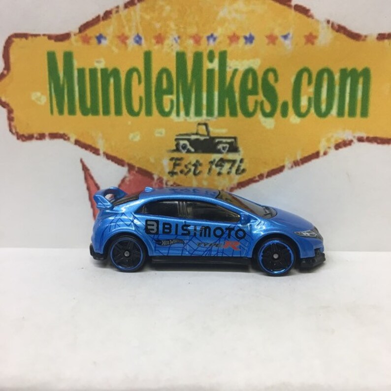 Hot Wheels /& Display Case 2016 Honda Civic Type-R BLUE
