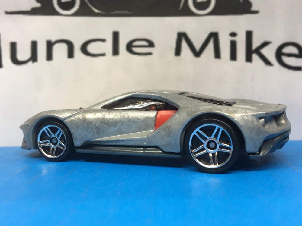 Custom Hot Wheels 2017 Ford GT Race Car Muscle Car Hot Rod Red Interior Chrome Wheels BARE METAL Free Shipping!