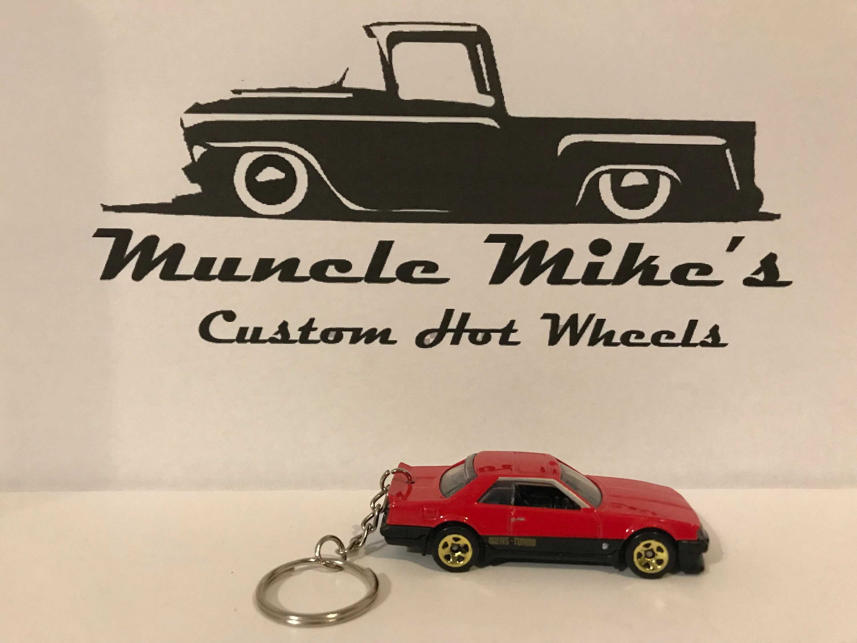 Custom Hot Wheels 1982 red Nissan Skyline key chain keychain