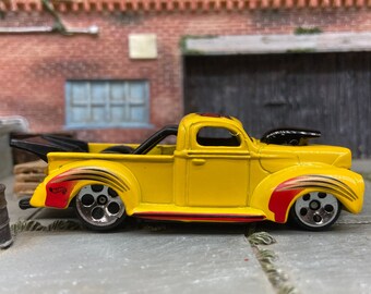 Loose Hot Wheels 1940 Ford Drag Truck Dressed in Yellow Haulin 40 Livery