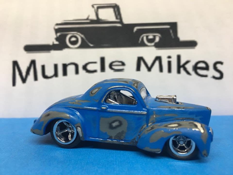 Custom Hot Wheels Patina 41 Willy’s Rubber Tires Real Rider Style