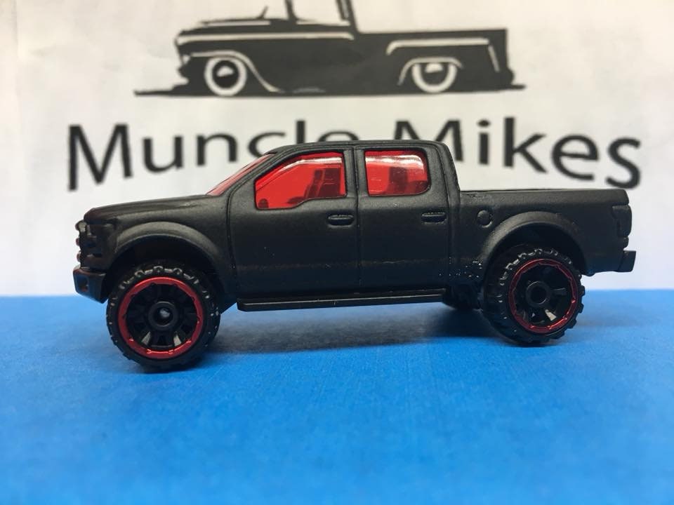Custom Hot Wheels 2015 15 Ford F150 Flat Black (RW) Free Shipping!