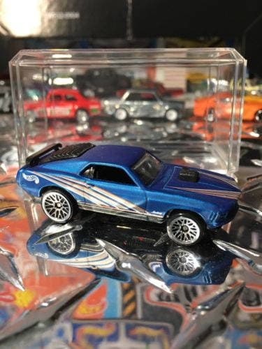 Custom Hot Wheels Mustang Mach 1 Factory Satin FLAT BLUE