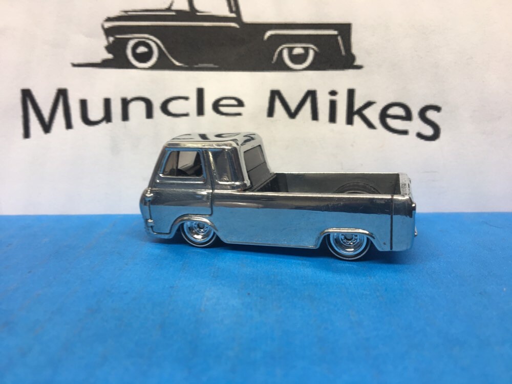 Custom Hot Wheels 60 Ford Econoline Pick Up Real Rider Red Line Rubber Tires Polished Free Shipping!