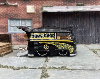 Loose Hot Wheels - VW Volkswagen Kool Kombi - Black and Yellow