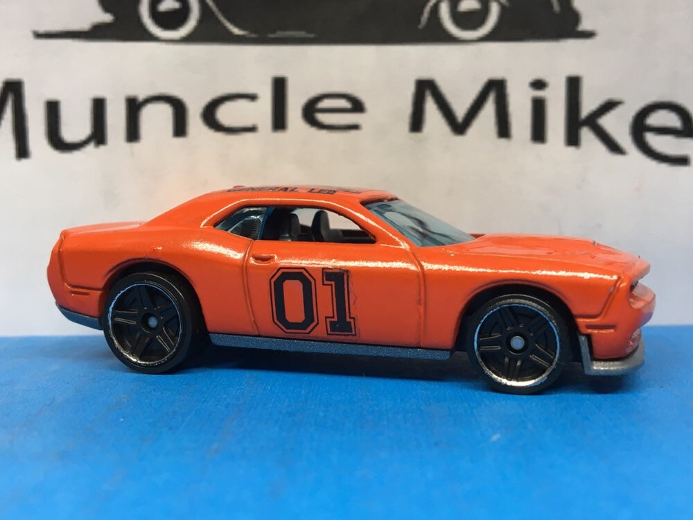 Custom Hot Wheels 2015 Dodge Challenger SRT General Lee Custom Painted Orange Dukes of Hazard