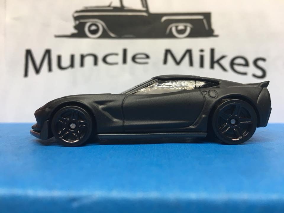Custom Hot Wheels Corvette C7 Z06 Flat Black