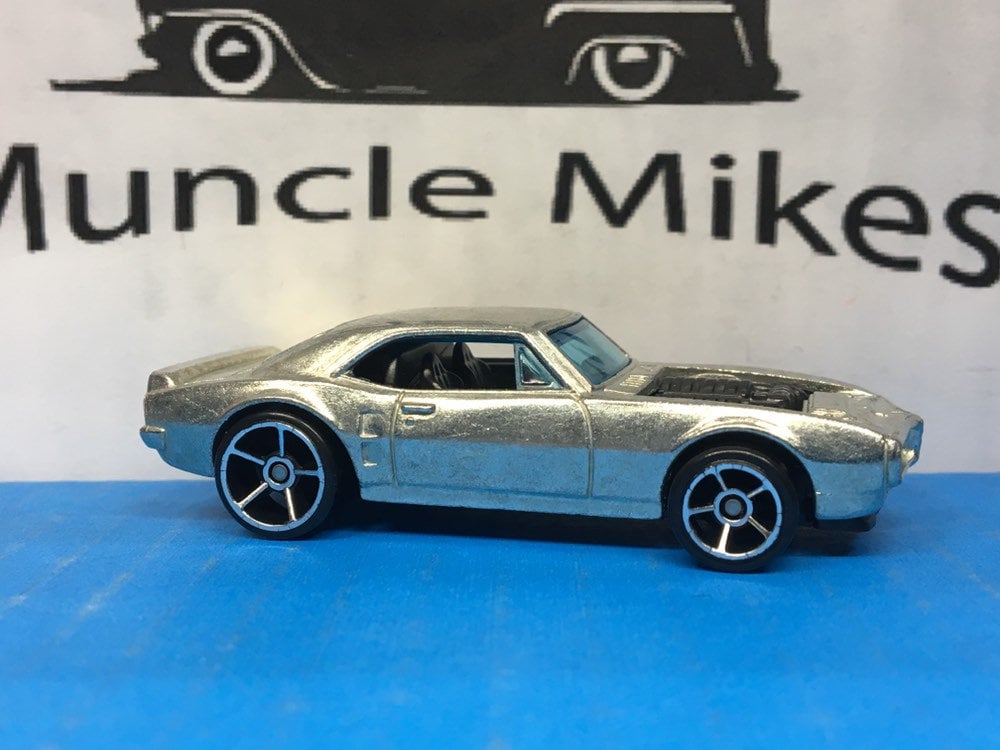 Custom Hot Wheels 1967 Pontiac Firebird Muscle Car Hot Rod Black Motor ZAMAC BARE METAL Free Shipping!