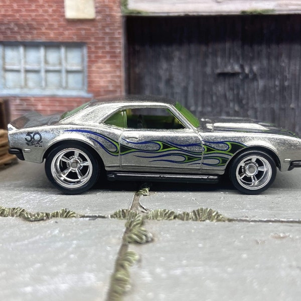 Custom Hot Wheels - 68 COPO Camaro Zamac - Amerikaanse racewielen - rubberen banden