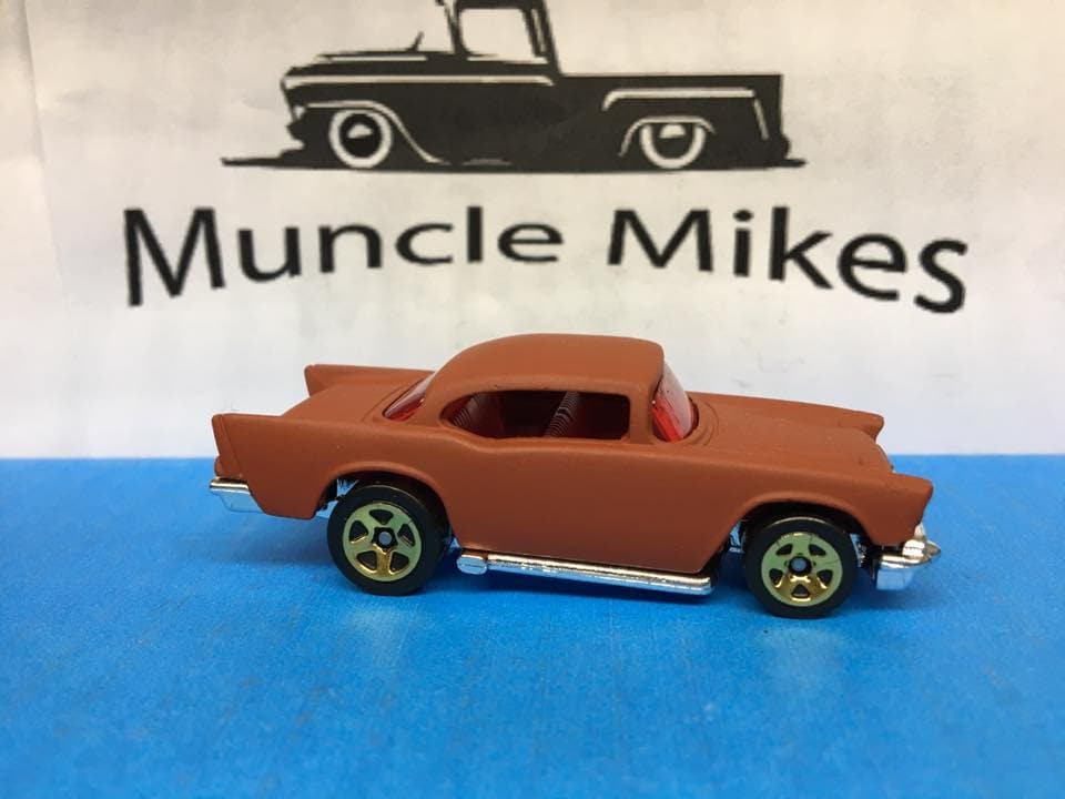 Custom Hot Wheels 57 Chevy Belair Custom Painted Primer Red