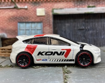 Loose Hot Wheels Ford Focus RS Dressed in Koni White Livery
