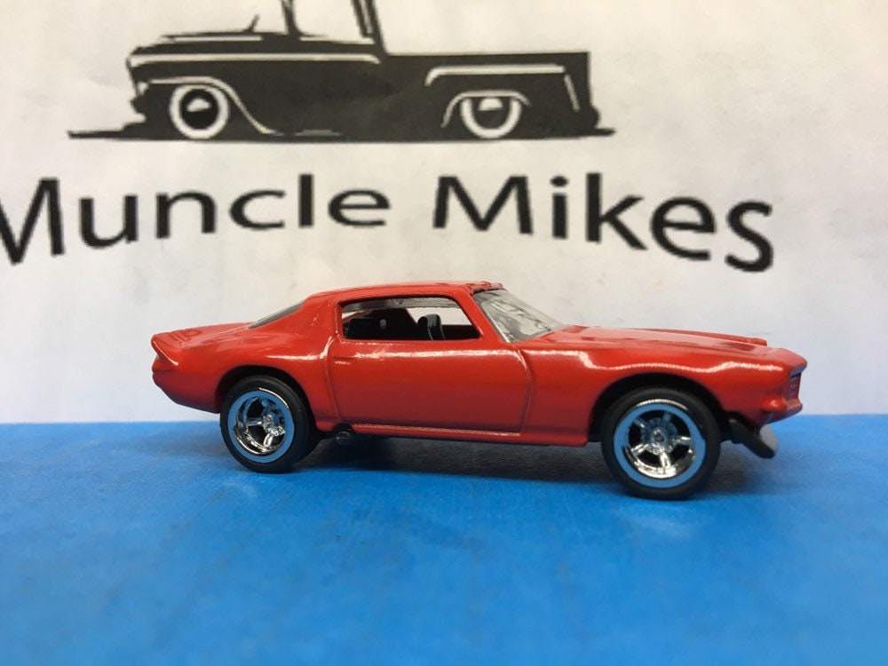 Custom Hot Wheels 1970 Camaro American Racing Wheels with Rubber Tires Custom Painted GLOSS RED