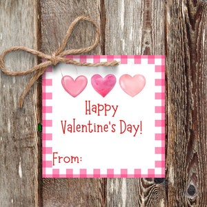 Printable Valentine Cards for Kids, Classroom Valentine, Party Favor Valentines Tag, School Valentine Tags, Valentine&#39;s Day Gift Tags