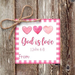 Christian Valentine Cards for Kids, Classroom Valentine, Party Favor Valentine Tags, School Valentine Tags, Printable Valentine&#39;s Gift Tags