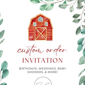 Custom Order Invitation for any Occasion, Custom Birthday Invite, Custom Wedding Invite, Custom Baby Shower invite, Custom invitation
