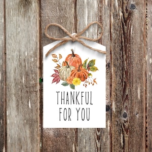 Thankful for you gift tag, fall gift tag, Thanksgiving gift tag, teacher gift tag INSTANT Digital Download