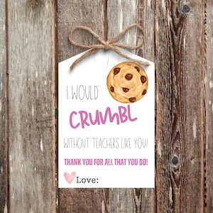 Crumbl Cookie Geschenkanhänger-Zurück zu Schule Lehrer Geschenkkarte-erster Tag der Schule Lehrergeschenk, Cookie Geschenkanhänger, sofortiger digitaler Download