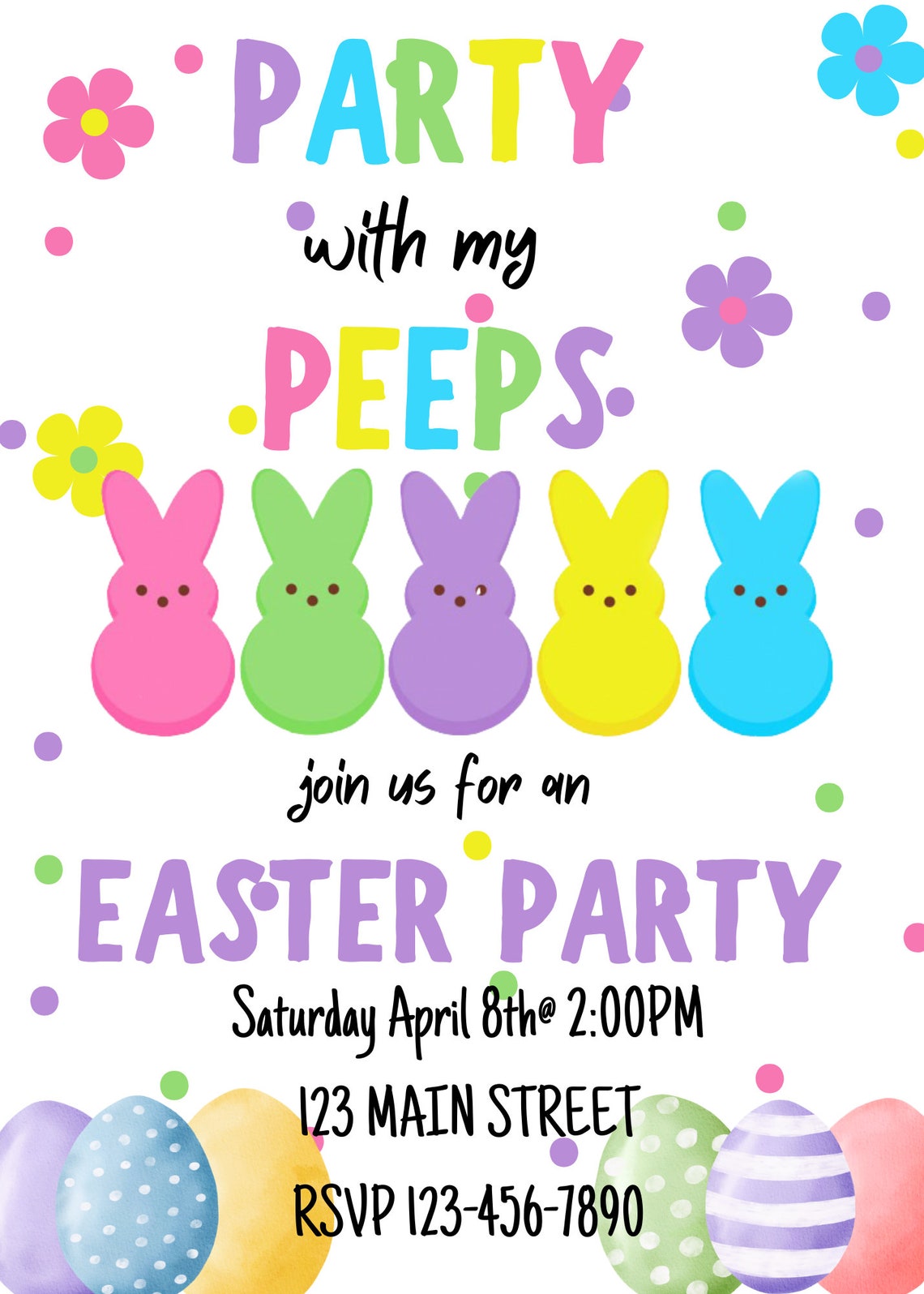 Easter Party Invitation,easter Invitation, Easter Egg Hunt Invitation ...