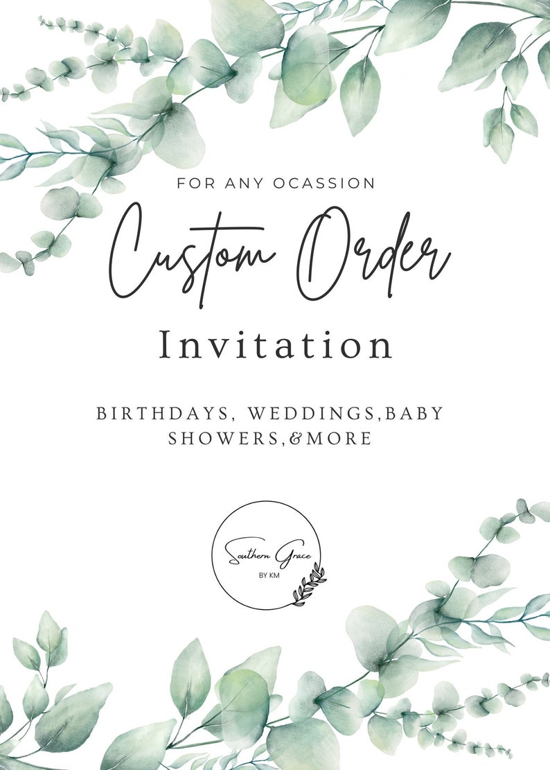 Custom Order Invitation for Any Occasion Custom Birthday Etsy