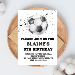 Fußball-Geburtstags-Einladung, Fußball-Party-Einladung, Jungen-Geburtstags-Einladung, Fußball-Einladung, EDITIERBAR, INSTANT DOWNLOAD