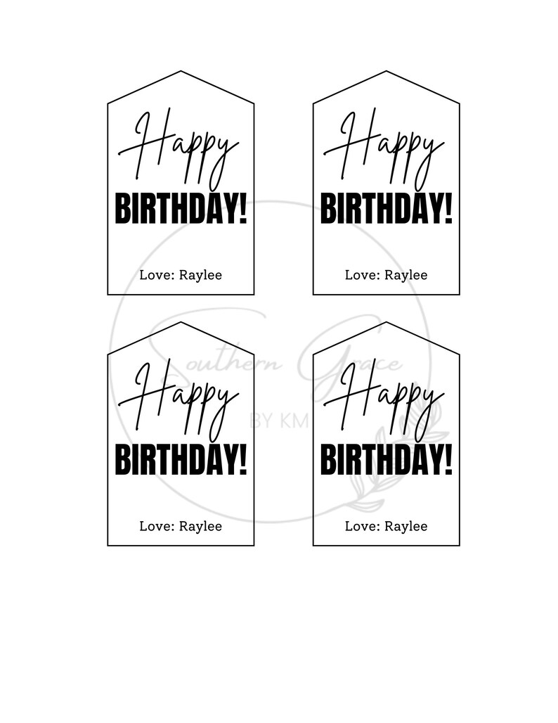 Happy Birthday Gift Tag Birthday Gift Tag Happy Birthday Etsy