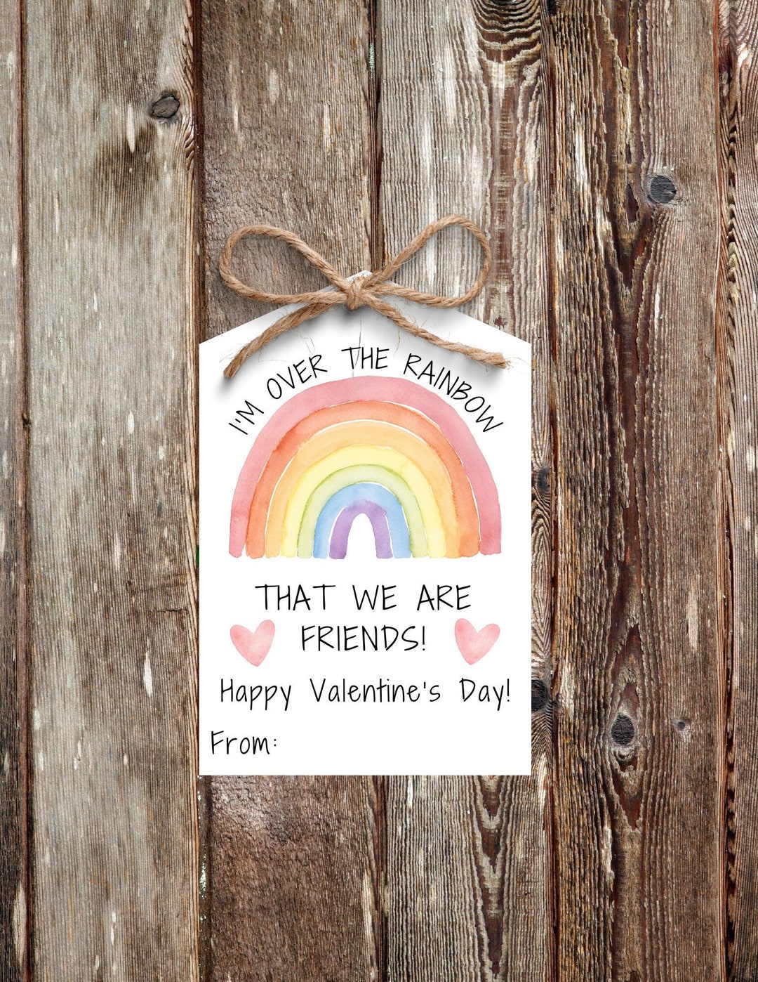 Printable Valentine Cards for Kids, Over the Rainbow Valentine, Party ...