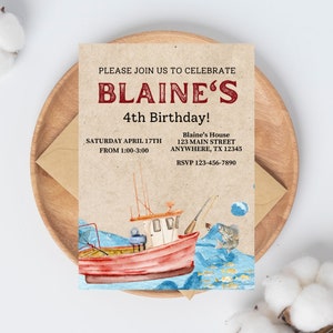 Fishing Birthday Invitation, Fishing Lover birthday Invitation, Boy Birthday Invitation, Fishing Party EDITABLE, INSTANT DOWNLOAD