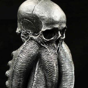 Cthulhu scull bust silver ver.H.P.lovecraft handmade sculpture