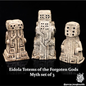 Eidola Totems of the Forgoten Gods Myth set of 3. H.P.Lovecraft handmade collectible figures