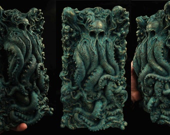 Cthulhu Genesis wall plaque. .H.P.lovecraft handmade sculpture