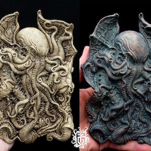 Cthulhu The Primeval wall plaque. H.P.Lovecraft handmade collectible figures