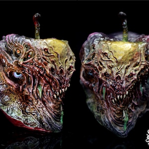 Monster apple ver1 rouge en édition limitée .Sculptures d&#39;Halloween à collectionner