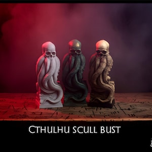 Cthulhu scull bust .H.P.lovecraft handmade sculpture image 1