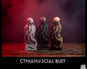 Cthulhu scull bust .H.P.lovecraft handmade sculpture