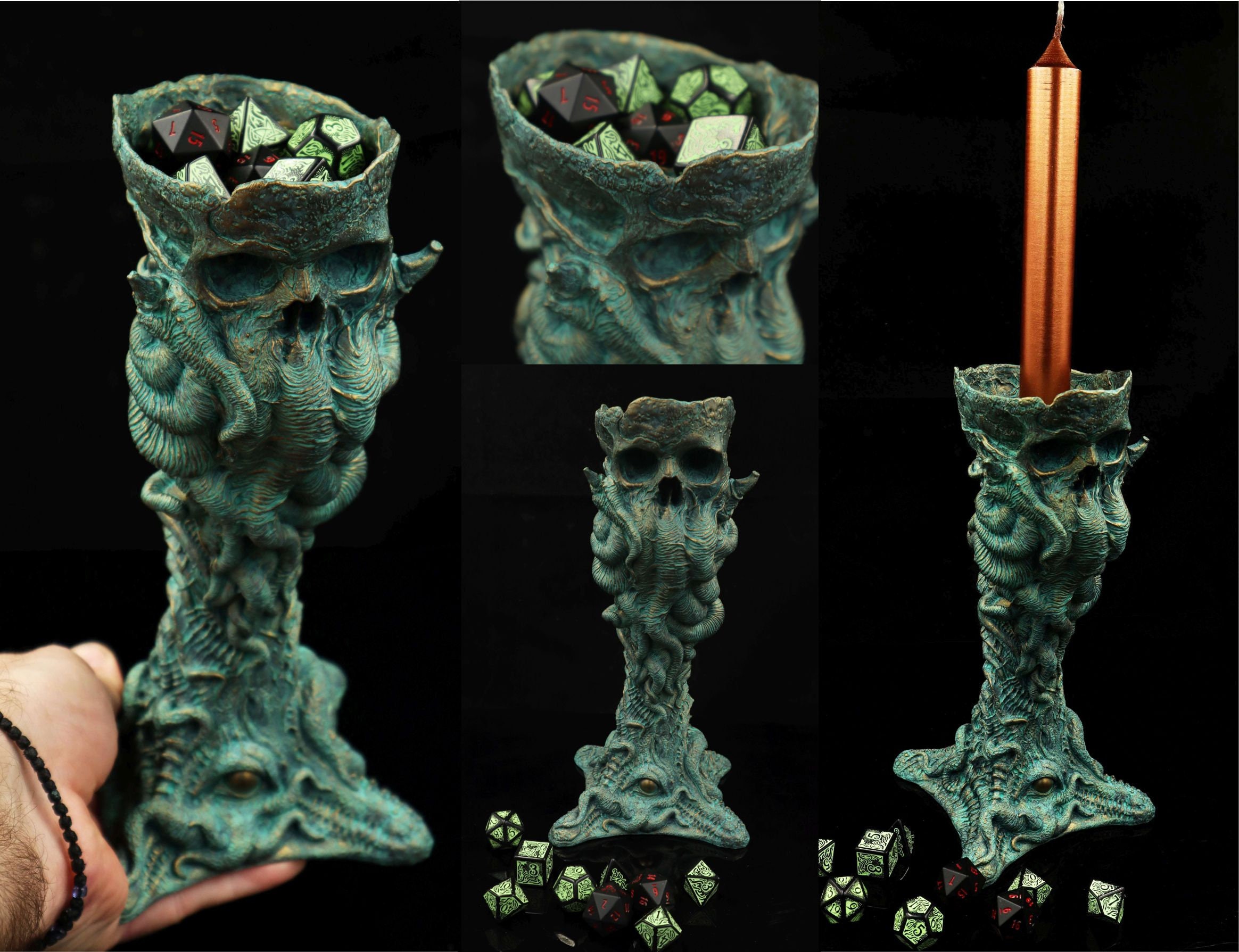 Cthulhu Skull candle holder