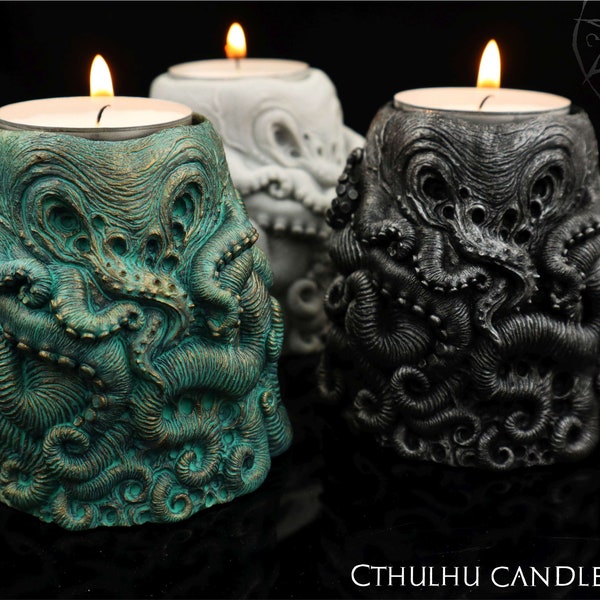 Call of Cthulhu candle holder .Candle Holder, H.P.Lovecraft Luxury handmade candle holder.Tealightcandle holder .