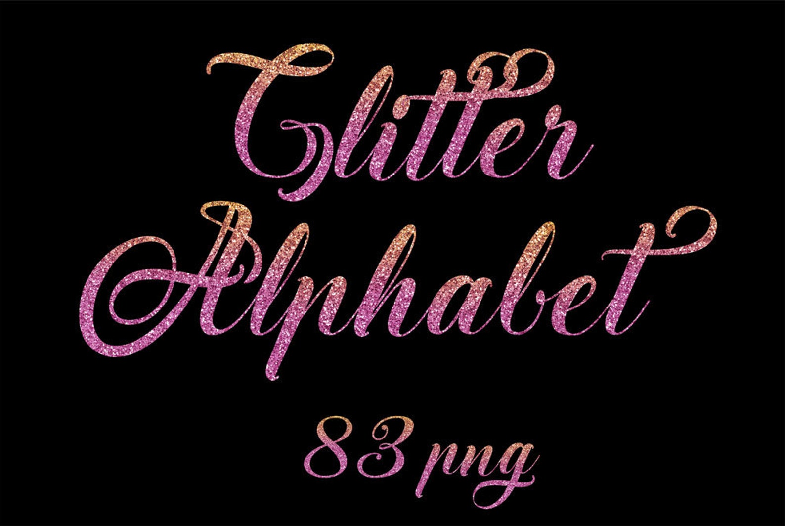Rose Gold Glitter Alphabet Cursive Font Glitter Alphabet Etsy