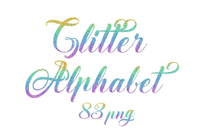 rainbow glitter alphabet clipart png clipart color