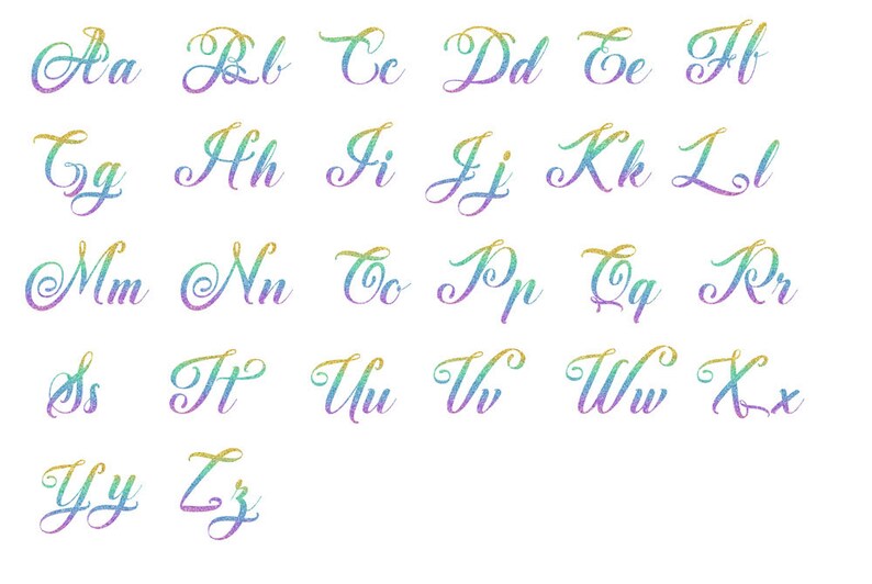rainbow glitter alphabet clipart png clipart color colorful etsy