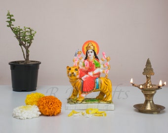 Maa Durga / Maa Ambe / Maa Sherawali / Maata Rani / Bhavani / Amba / Parvati -  Idol Statue Figureine 7.5 Inches