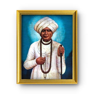 Jalaram Bappa - Picture Frame With Photo Print - Prayer Room / Mandir / Temple - Matte Laminate