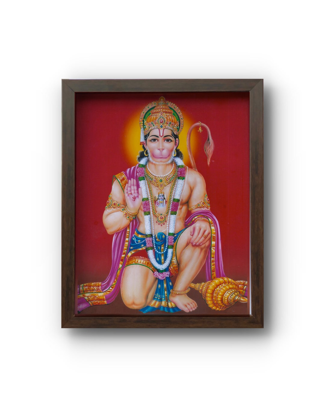1080px x 1350px - Hanuman Ji / Bajrangbali Picture Frame With Photo Print Hindu Prayer Room /  Mandir / Temple Matte Laminated - Etsy