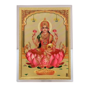 Lakshmi Maa - Acrylic Photo Frame - High Quality Golden Foil Print