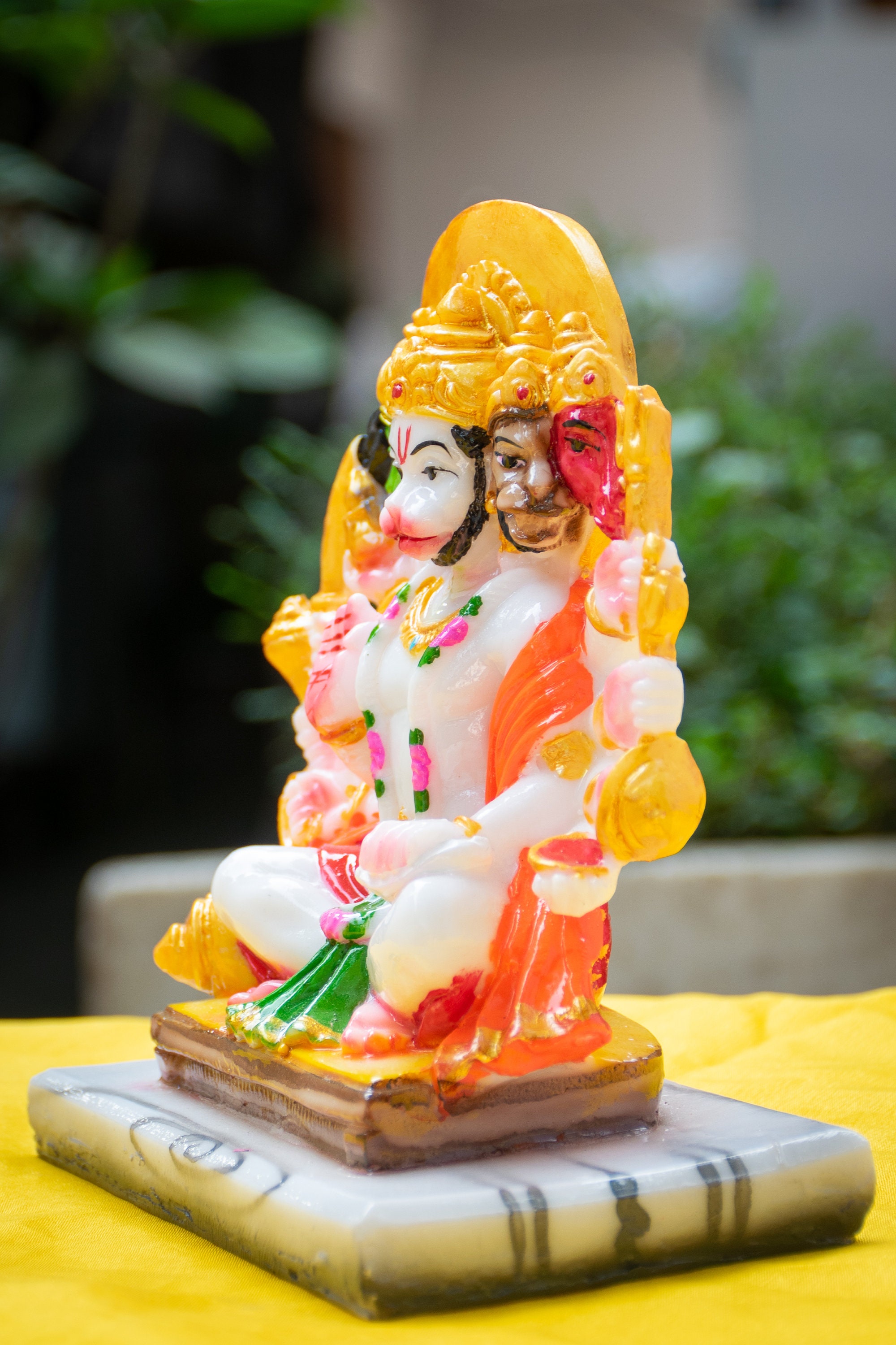 Panchmukhi Hanuman Ji Idol -sitting Position- Hand Painted - Main